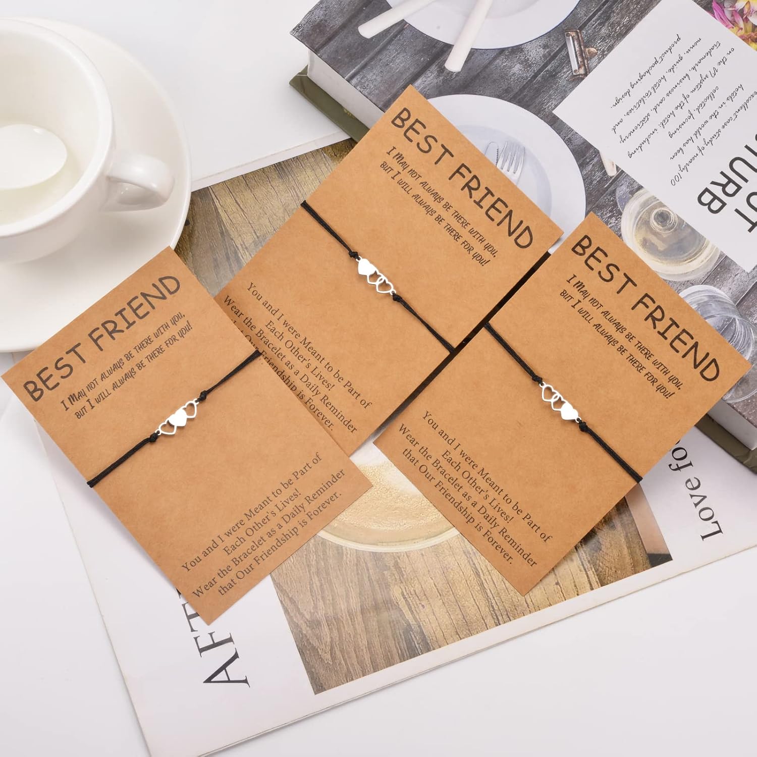 2/3/4/5 Pcs Best Friend Bracelets Friendship Bff Matching Distance Heart Bracelet Birthday Galentines Valentines Day Gifts for Her Sister Daughter Niece Granddaughter - Image 4