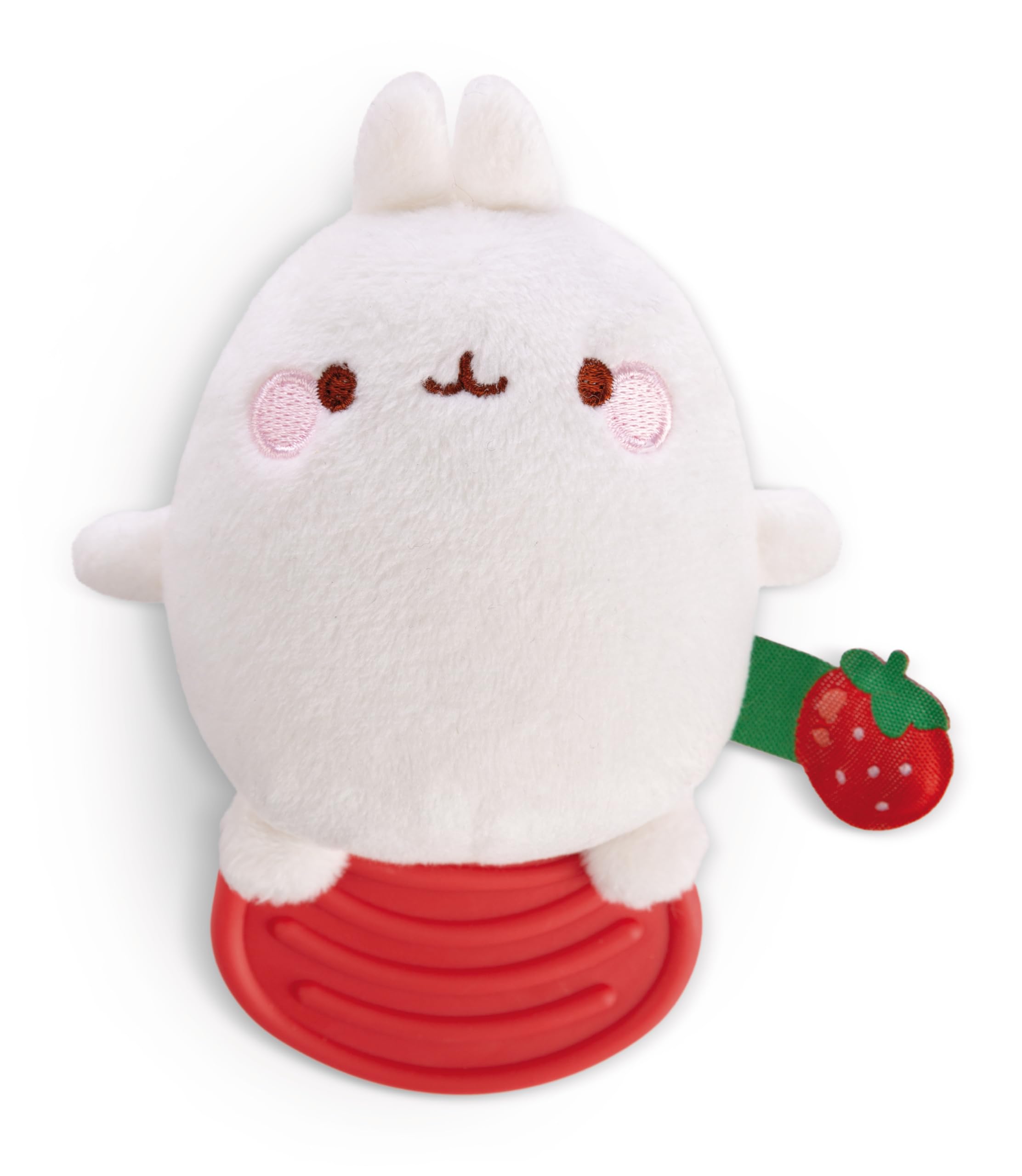 NICI Teether MOLANG 12cm white - Cuddly toy for babies and toddlers to grab, cuddle, discover and fall asleep with