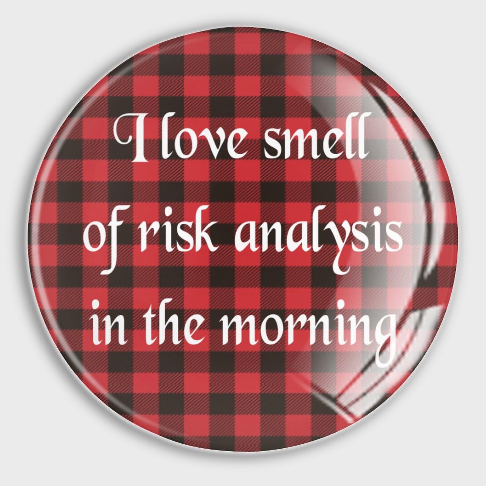 Imanes de vidrio I Love Smell Of Risk Analysis de alta fijación magnética, pack de 4