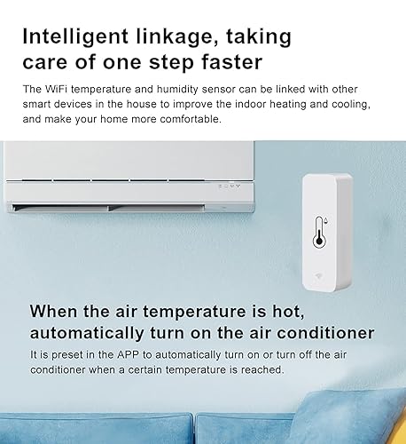 Miniatura 6 de Sensor de humedad y temperatura WiFi termómetro higrómetro para interiores con alerta de aplicación, exportación gratuita de almacenamiento de