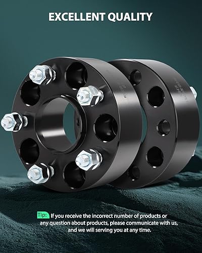 Miniatura 6 de SCITOO 4 espaciadores de rueda de 5 x 4.5 pulgadas de diámetro de 2.602 in, pernos de 12 x 1.25 pulgadas, espaciadores de rueda de 5 lengüetas para