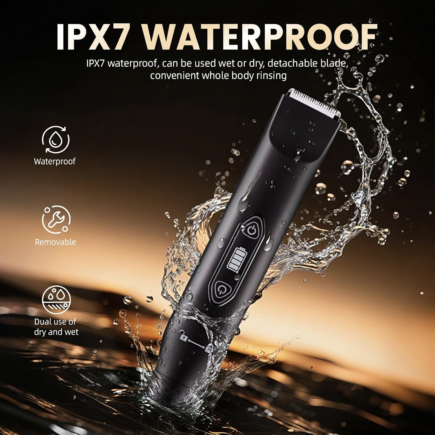3-in-1 Electric Groin Trimmer for Men - Ball Pubic Hair Groomer, Waterproof No Nick Ceramic Blade, LED Display, Multi-Function Body Shaver & Private Area Tool