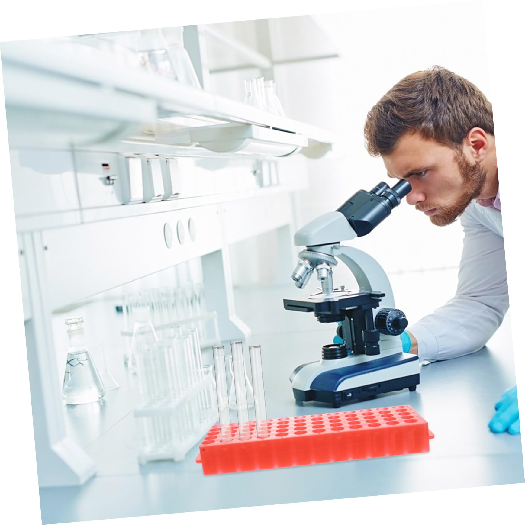 MAGICLULU Gradilla Agujeros Centrífuga de Laboratorio de Tubos 60 Doble Cara 2 Piezas Soporte para Tubos de 0,5ml y 1,5ml Material Pp para Experimentos Científicos