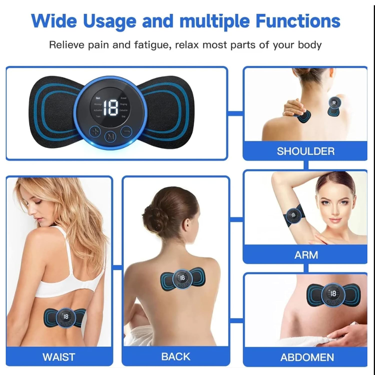 BY BEST Mini Vibration Massager EMS Neck Massager Rechargeable Electric Massager Sticker Massager Cordless Massager EMS Portable Body Massage Patch Rechargeable Pain Relief Butter Fly Massager BY BEST Mini Vibration Massager EMS Neck Massager Rechargeable Electric Massager Sticker Massager Cordless Massager EMS Portable Body Massage Patch Rechargeable Pain Relief Butter Fly Massager
