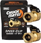 Chuck Mates Premium Speed Clip for Portable Tire Inflators, Open-Flow (2 Pack)