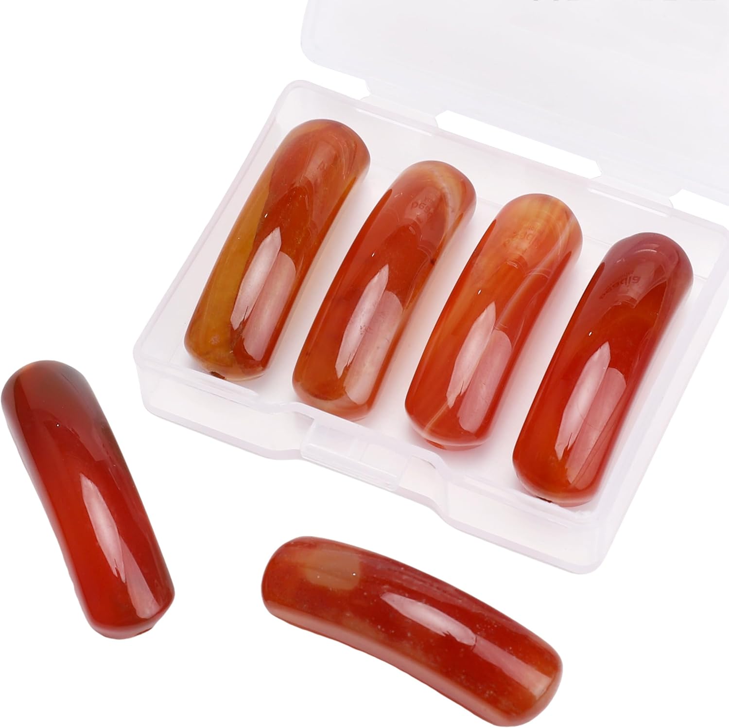 Natural Curved Red Agate Stone Beads 36x10mm 4pcs for DIY Bracelet Jewelry Making - Image 7