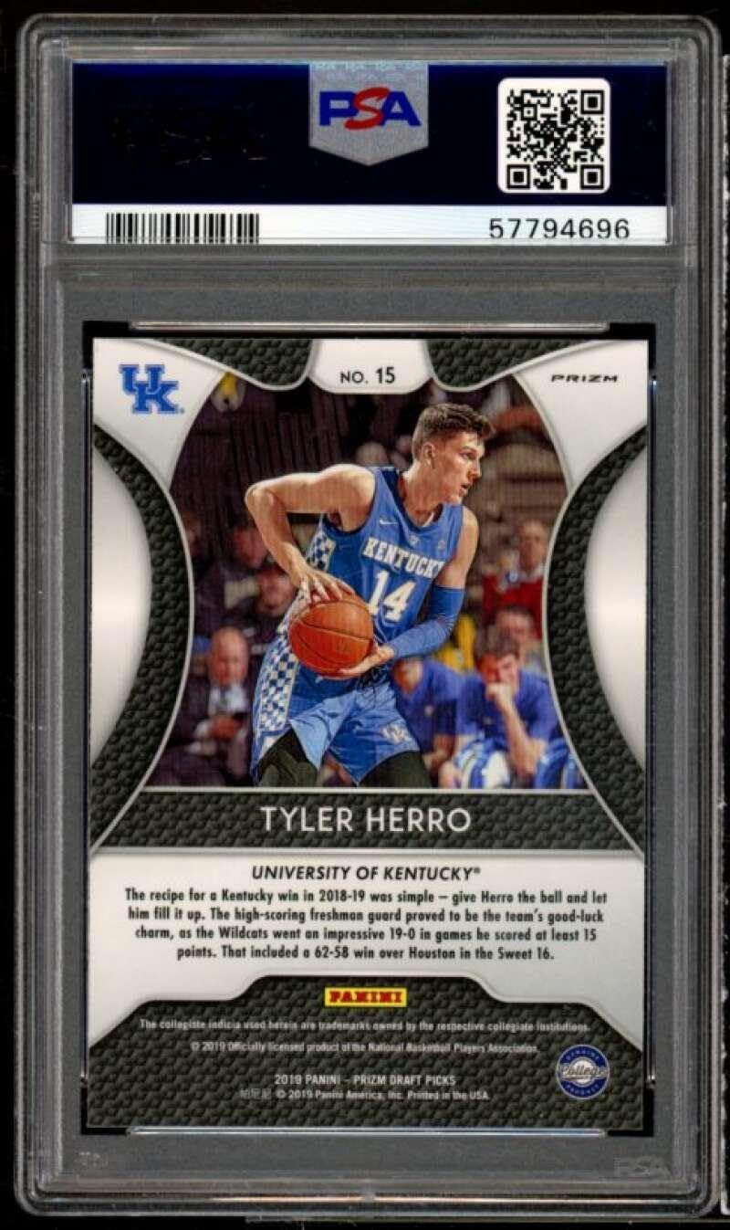 Tyler Herro Rookie Card 2019-20 Panini Prizm Draft Picks Orange Prizm #15 PSA 9 - Basketball Slabbed Rookie Cards