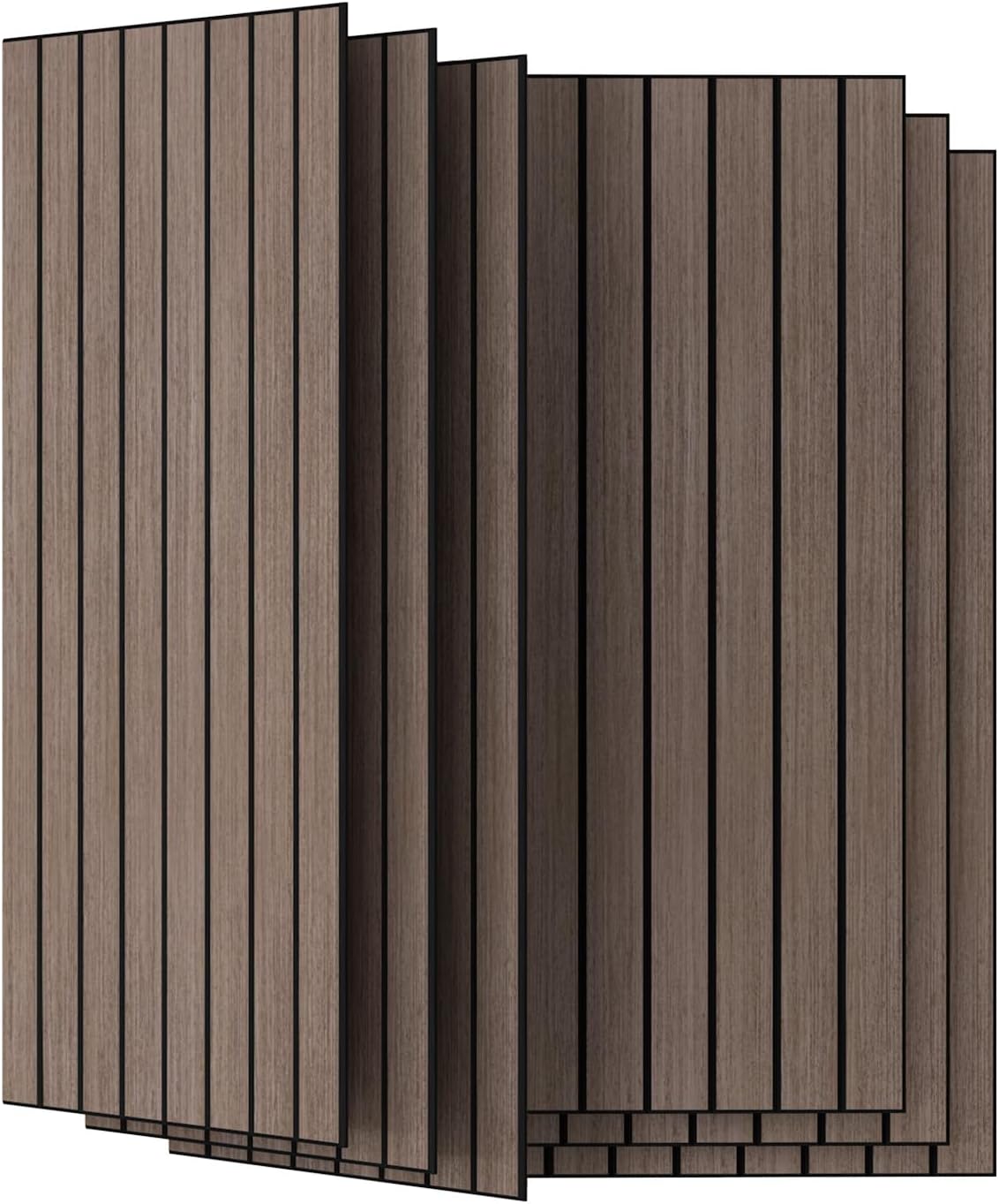 6 Pcs 47.2 x 23.6 Inches Acoustic Panel, Decorative Sound Absorbing Wall Panel for Office,Home Theater,Studio,Natural-Walnut