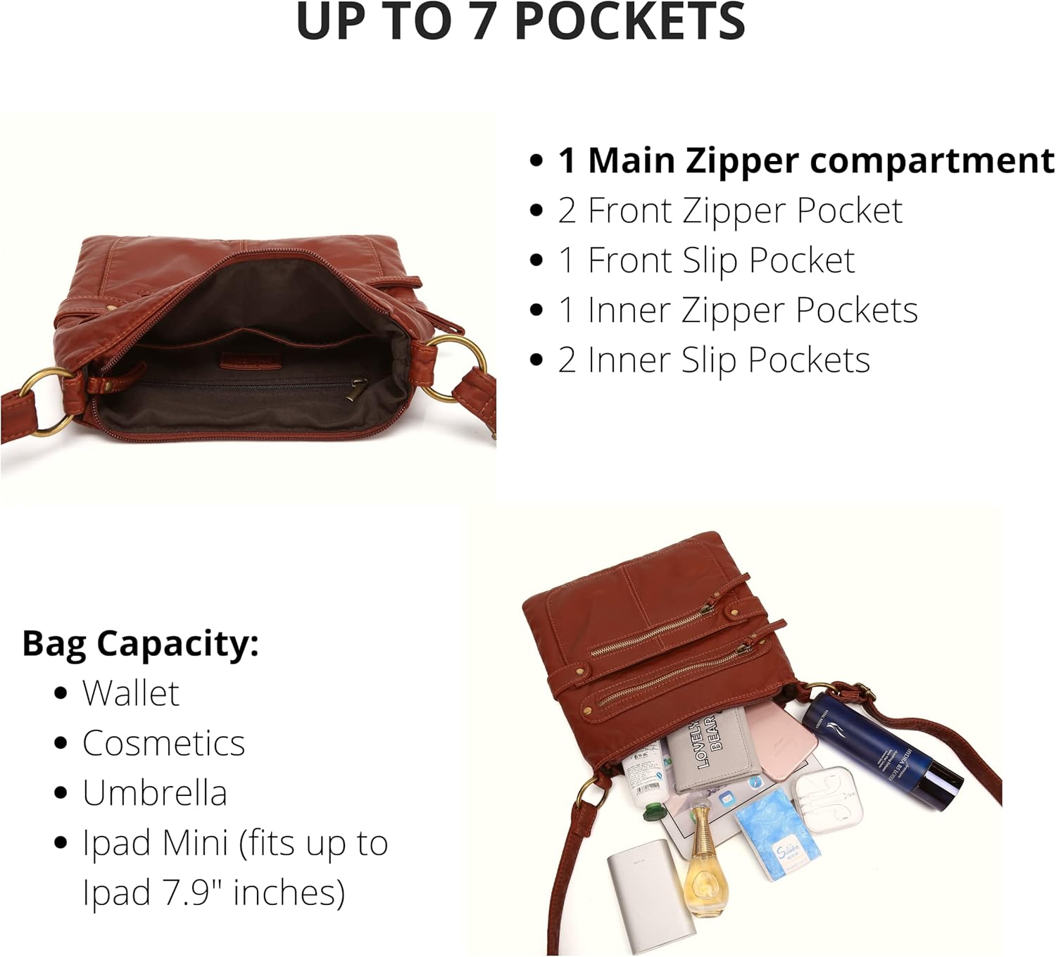 Scarleton Crossbody Bags for Women Travel Bag Purses and Handbags Multi Pocket Shoulder Bag Ultra Soft Faux Leather, H1693 - Image 4