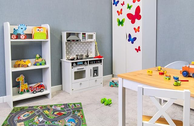 Foto 2 de 8 de Leomark White Modern Cocina Madera Infantil con Accesorios: Campana Extractora, microondas - Color Blanco