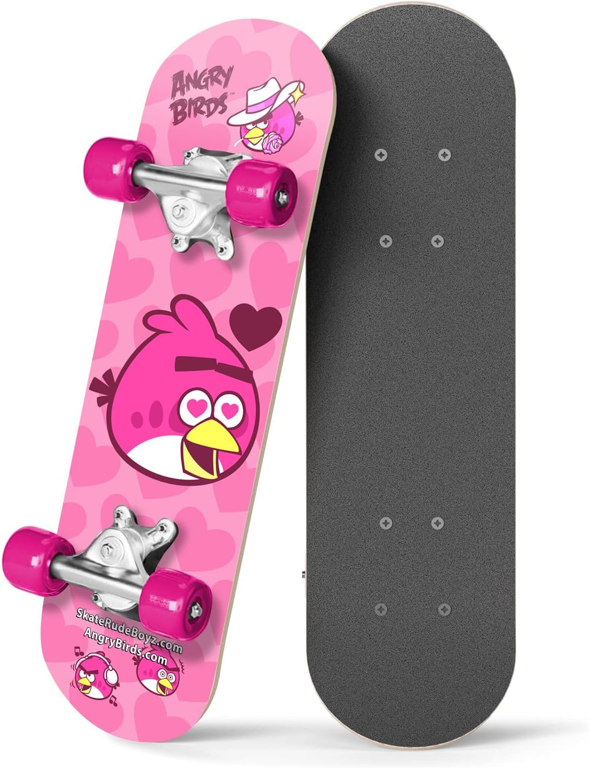 Kids Beginner Micro Mini Skateboard from Angry Birds - Learn Skateboarding in Style - Mini Wooden Cruiser Board with Cool Graphics for Boys & Girls 3-5 Years - 17” Deck, 54mm Wheels, Lightweight - Safe & Durable
