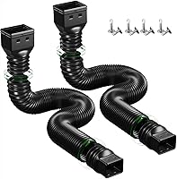 Vista 10 de Paquete de 2 extensiones flexibles de bajante de canalón, conector extensor de bajante de drenaje 21"-68", tornillos incluidos, blanco