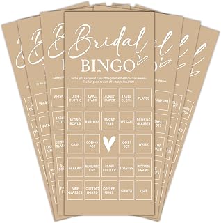 Wedding Bingo Game Card, 4x9 Inch Minimalist Bridal Shower Game Cards for Guest, Engagement Party Activities for Bachelor Shower, Wedding Party Supplies Favor-(25Pcs) A06