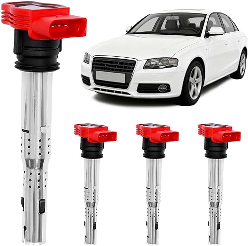 HQPASFY Paquetes de bobinas de encendido UF529, compatibles con Audi R8, A4/A5/A6/A7, Q5/Q7/S4/S5/TT, Volkswagen Tiguan/Golf/GTI/Passat y más