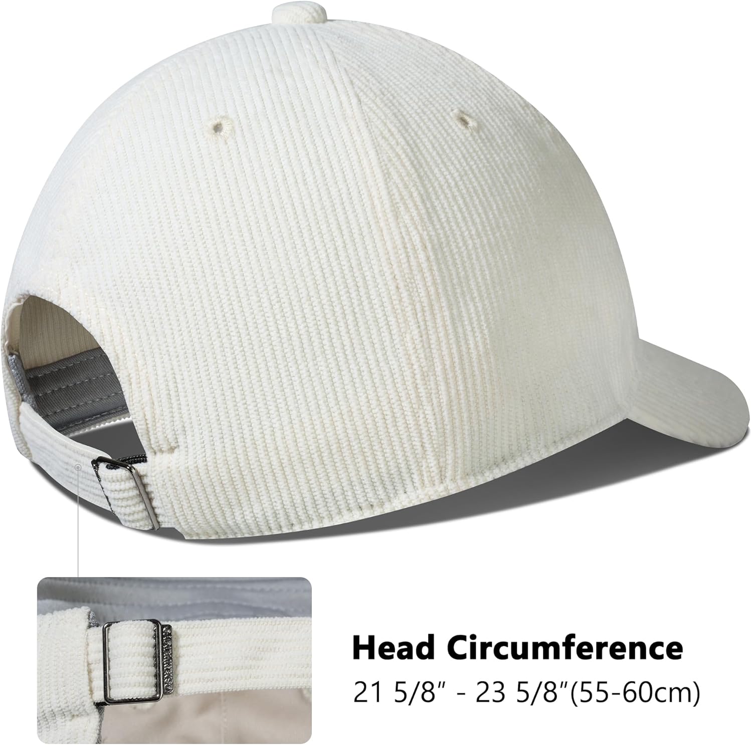 GADIEMKENSD Unisex Corduroy Baseball Cap Solid Color Baseball Cap with Adjustable Metal Buckle - Image 5