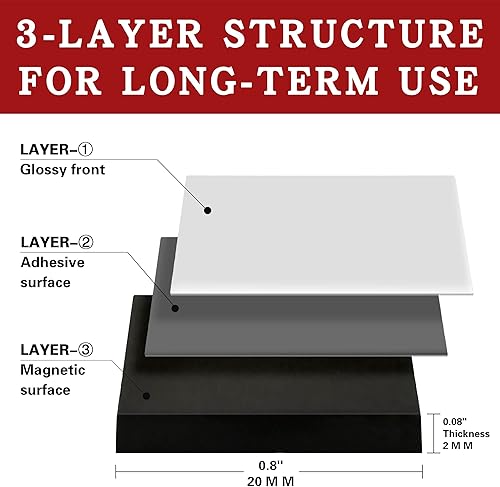 Miniatura 2 de Cuadrados magnéticos, imanes con respaldo adhesivo, cinta magnética para despegar y pegar, imanes adhesivos flexibles, las hojas son alternativas a