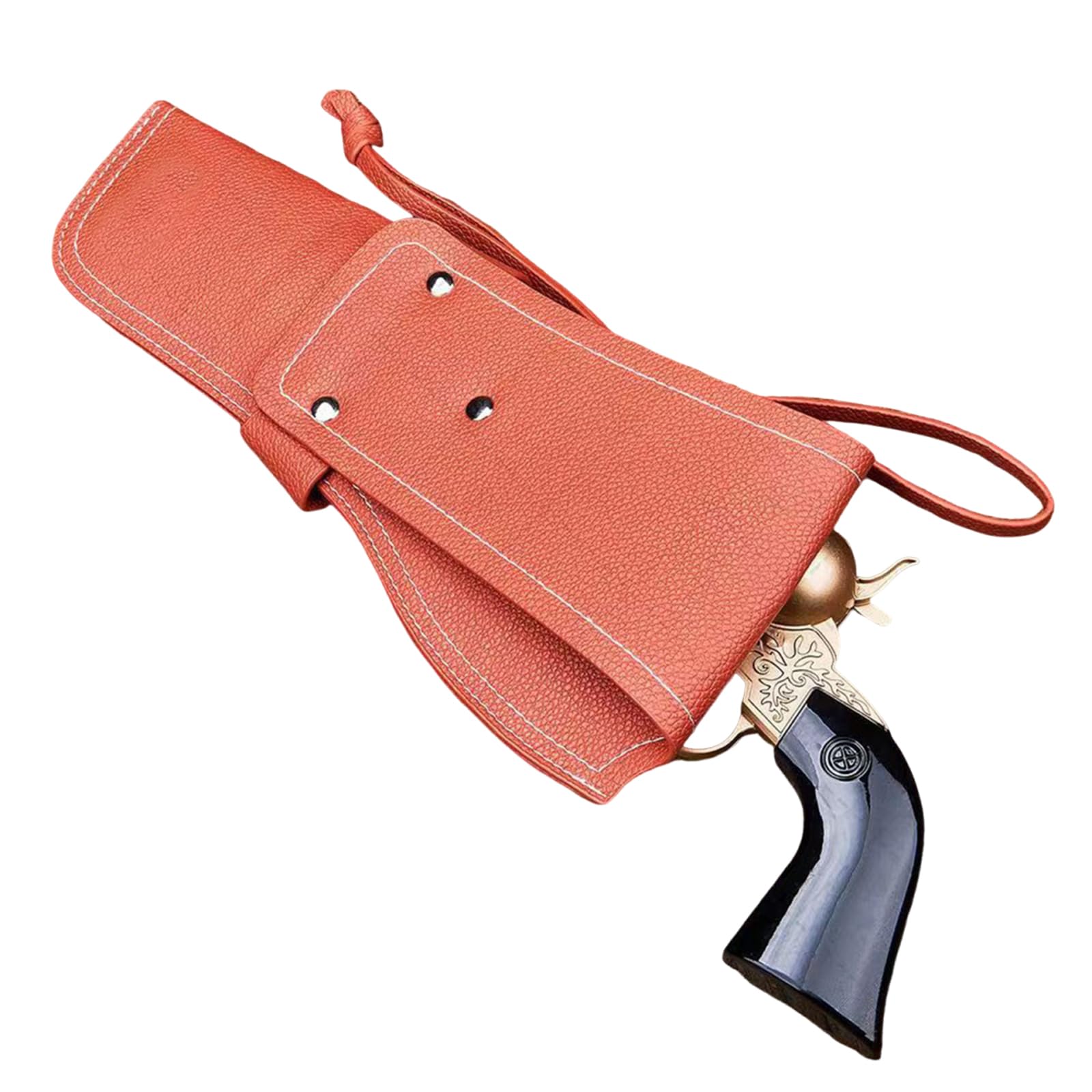 MDFCZXP Retro Leather Holster, Tactical Revolver Holster, for Revolver Pistol Gun Halloween Party Hunting,Brown,25cm