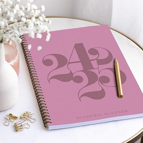 Miniatura 8 de Riley's Planner 2024-2025 - Agenda semanal rizada de 18 meses, agenda semanal y mensual, cubierta suave, páginas de notas, encuadernación de doble