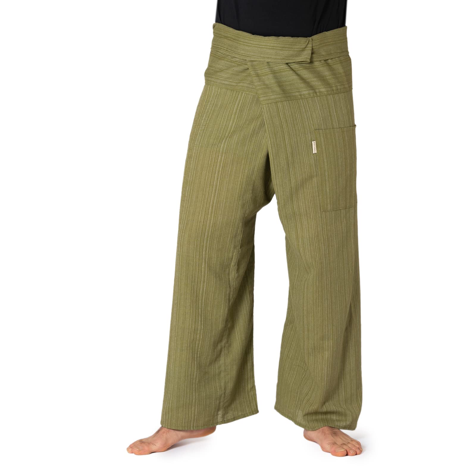 Panasiam Unisex Olive Green Fisherman Pants Lini, Olive, Xl