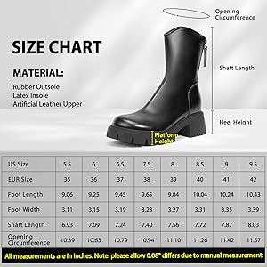 Zelaprox Women's Platform Chelsea Ankle Boots Low Chunky