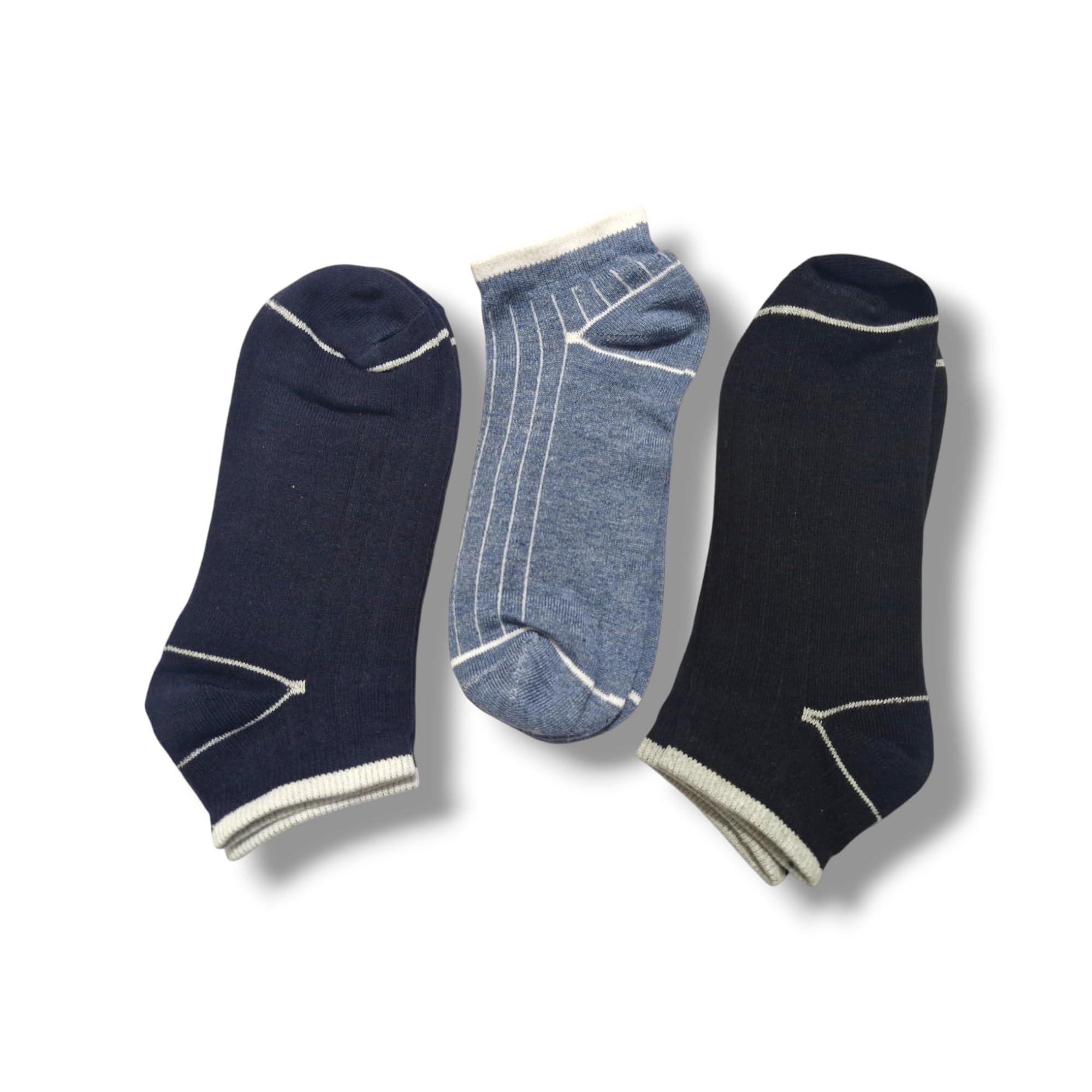 albador Socks for Men | Ankle Length | Odour-Free & Breathable| (Pack Of 3) (Navy Blue and Grey) (Buy 2 Pair Get 1 Pair Free)-picture-49