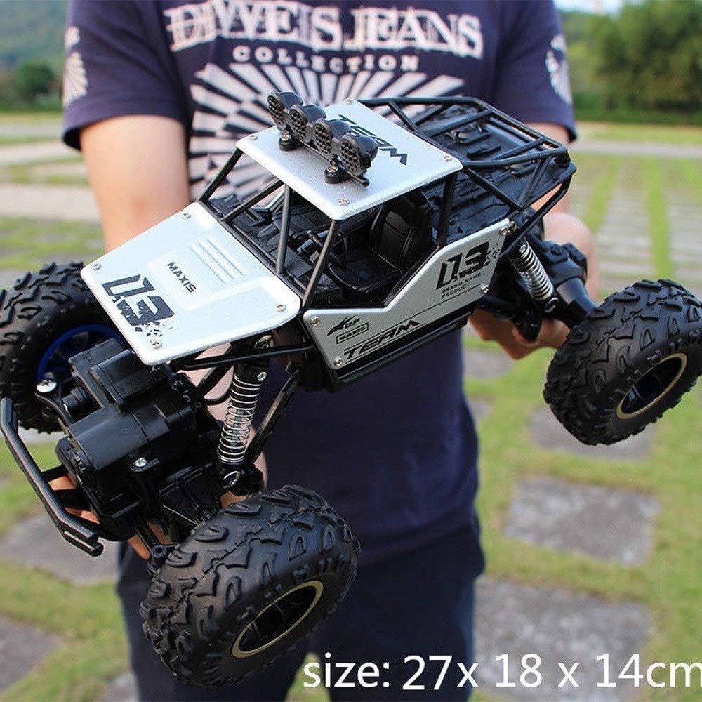 All Terrain RC Car 1/12 4WD Rock Crawlers 4x4 Driving Car Double Motors Drive Big Foot Car 2.4G Remote Control Car Model Off-Road Vehicle Educational Toy for Kids Age 4+ (Color : Silver)