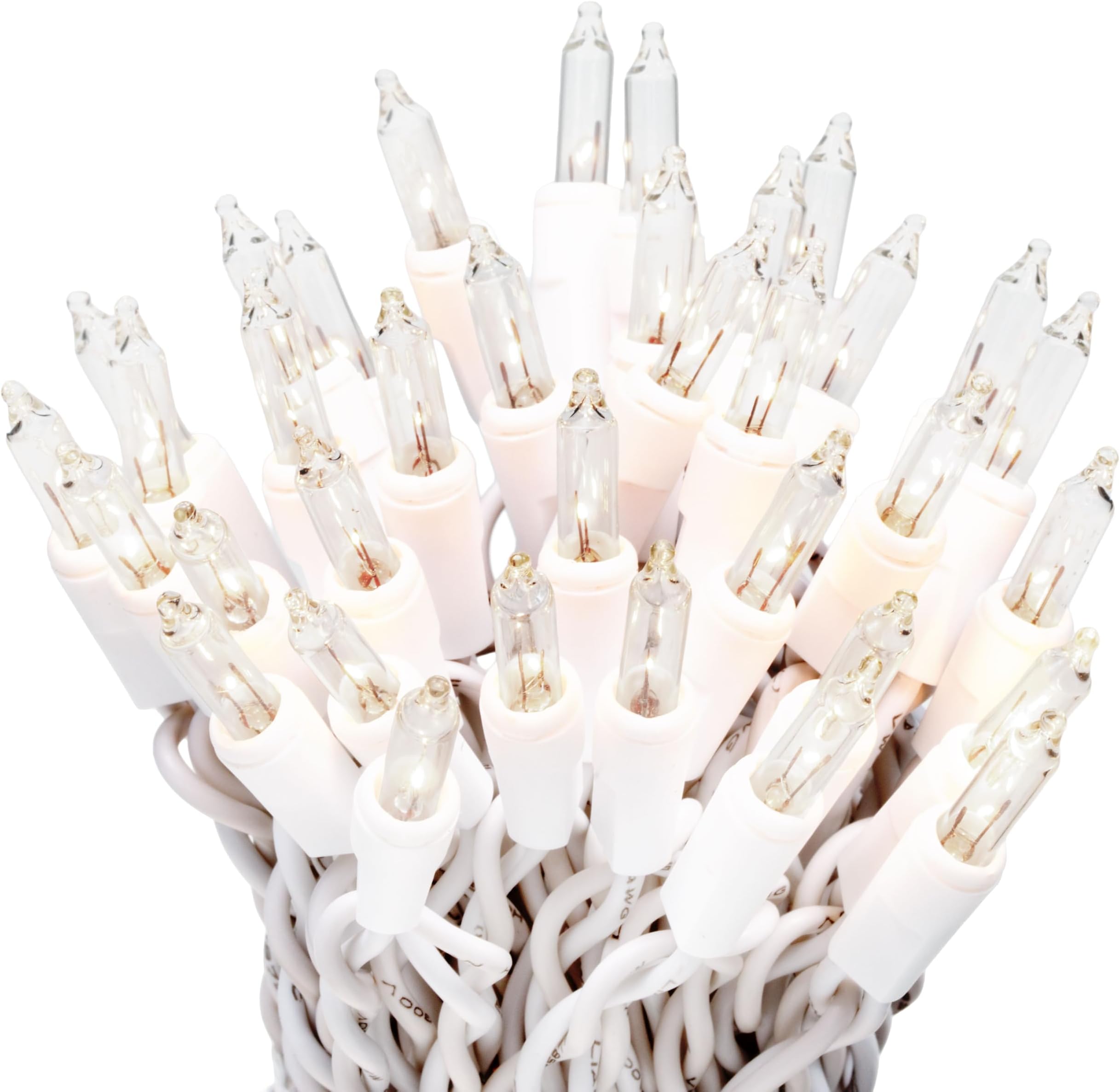 612 Vermont Clear 35 Count Christmas String Lights on White Wire Cord, UL Approved for Indoor Use Only, Total Length 7.5 Foot, Lighted Length 6.1 Foot