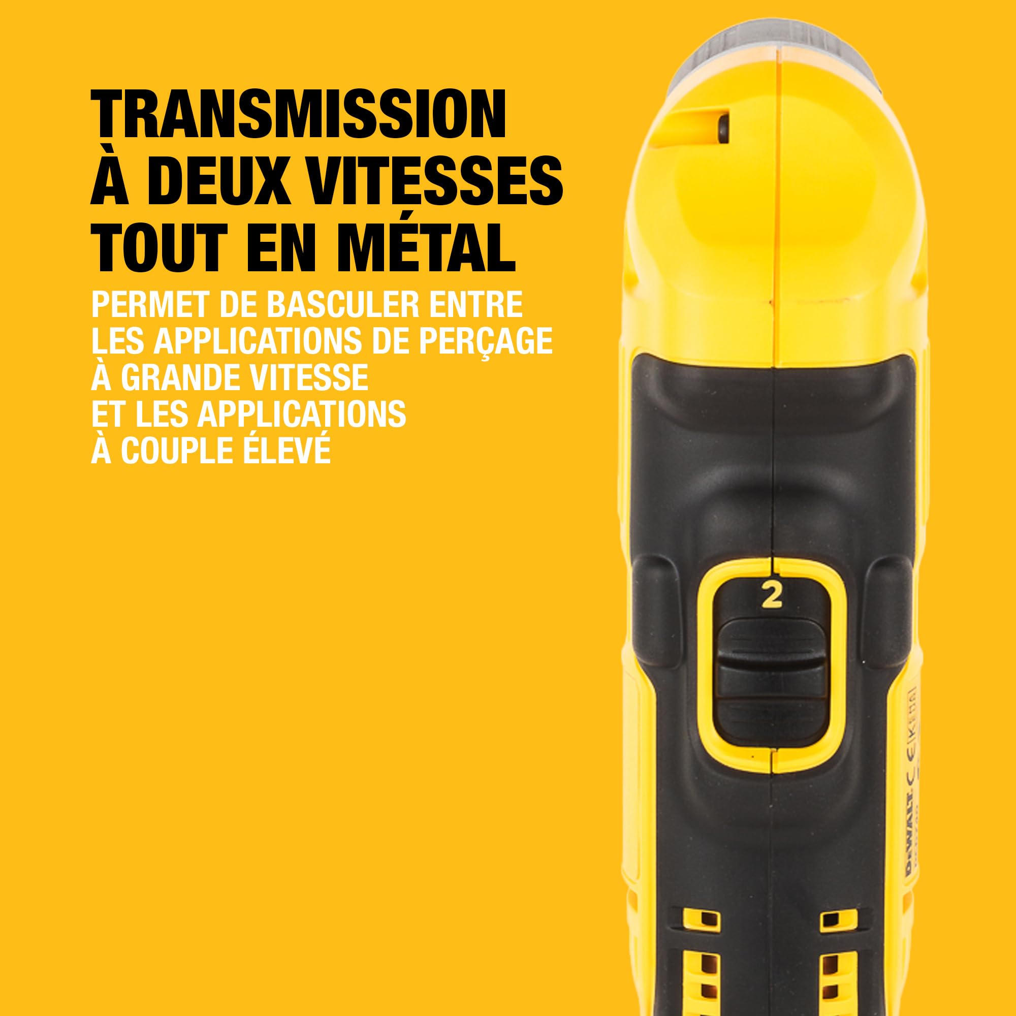 DEWALT - Perceuse d'angle XR 18V avec porte-embout, crochet de ceinture, sans batterie, DCD740N-XJ