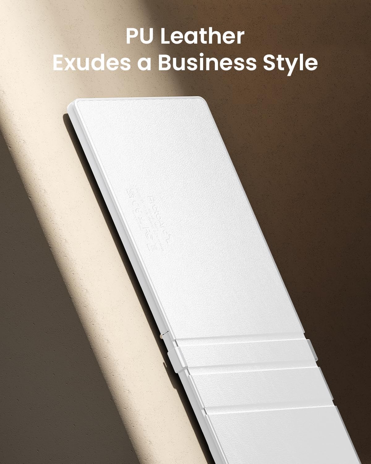 ProtoArc Foldable Compact Keyboard, XK04 Portable Bluetooth Keyboard with PU Leather Cover, Pocket-Sized Wireless Travel Keyboards for iPad, iPhone, Smartphone, Tablet and Laptop - White Silver