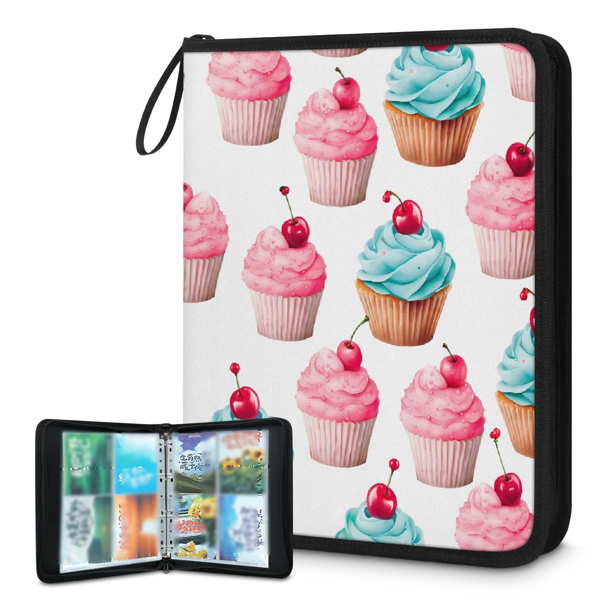 Classeur à cartes à 4 pochettes Mexpekil - Album de 400 compartiments à fermeture éclair