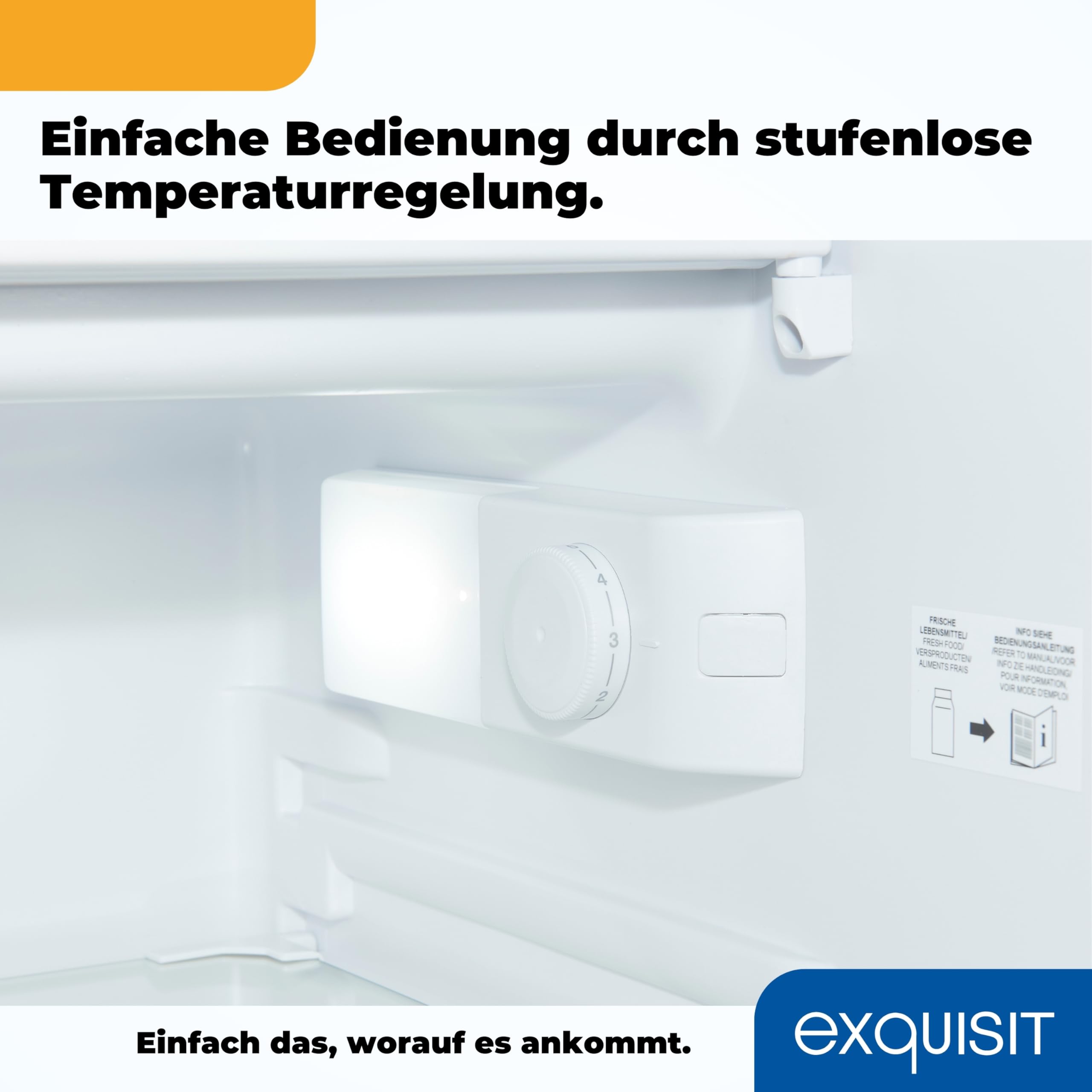 Exquisit EKS5131-4-E-040E Einbaukühlschrank mit Gefrierfach, 88cm Nische | Einbaugerät mit 118L Nutzinhalt, 4-Sterne-Gefrierfach, Schlepptür, LED-Licht & Gemüseschublade, leise 39 dB, Weiß