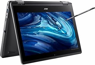 Acer TravelMate Spin B3 B311RN-33 TMB311RN-33-C62J Portátil 2 en 1 con pantalla táctil de 11.6 pulgadas, HD, 1366 x 768, Intel N100 Quad-core (4 núcleos), 8 GB de RAM total, SSD de 128 GB, color negro