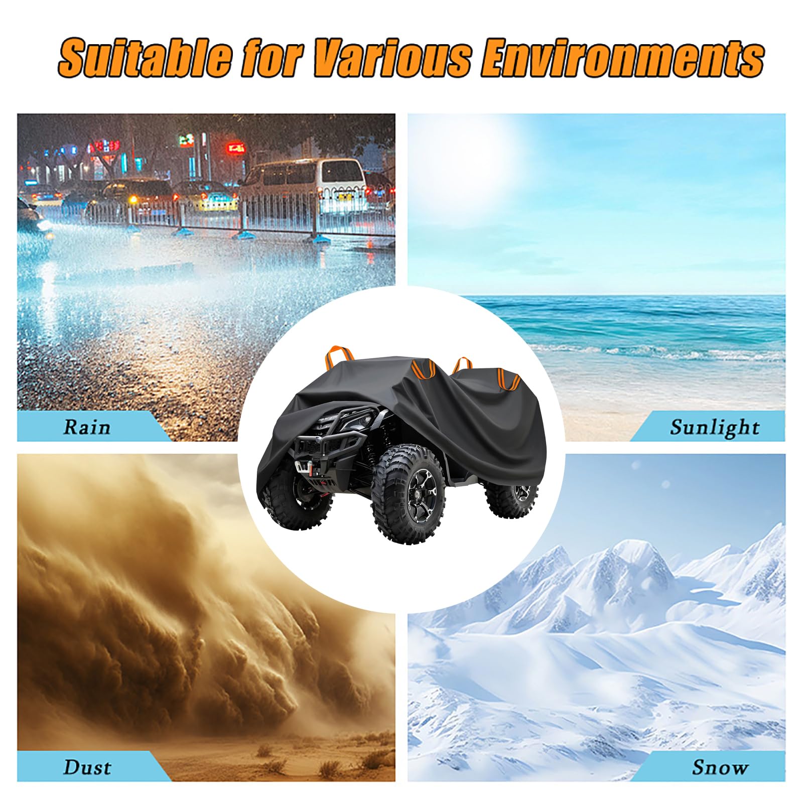 Housse de ATV pour Segway Powersports Fugleman UT10 P Crew Camo 2024, Housse Quad Toutes Saisons, Housse de Protection Hivernale Extérieure pour ATV, Protection Contre la Pluie et la Neige