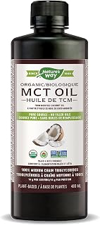 Nature's Way 100% Potency Pure Source MCT Oil From Coconut- Paleo and Keto friendly, Certified Organic- Non-GMO Project Verified, Vegetarian, Gluten-free, flavourless, No Filler Oils, Hexane-Free, 480 mL