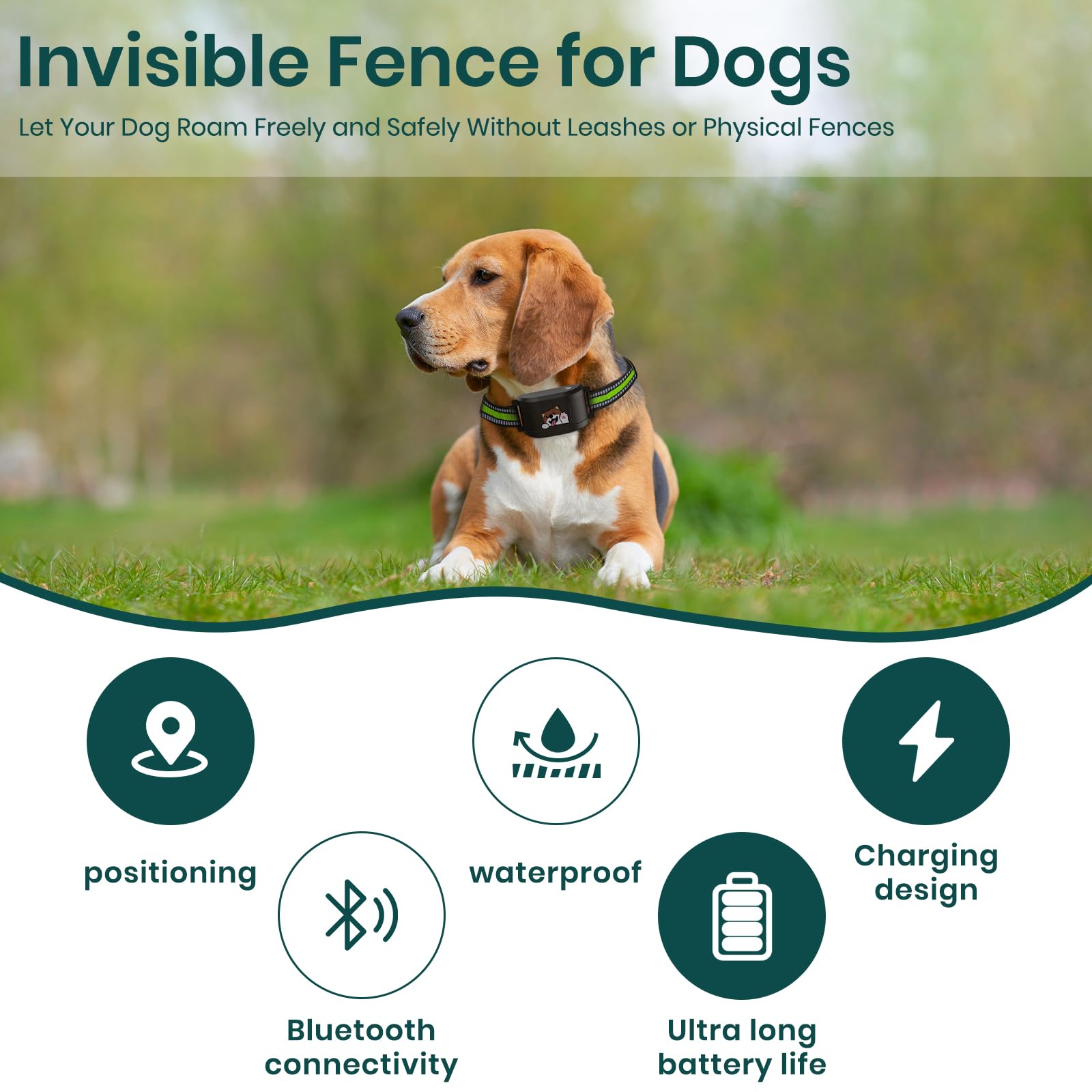 GPS Dog Electronic Fence, Wireless Training Collar- No Subscription Required, Customizable Boundaries via App 3280 FT, IPX7 Waterproof Rechargeable Collar, Smart Training Fence, Automatic Sleep/Wake - image 2