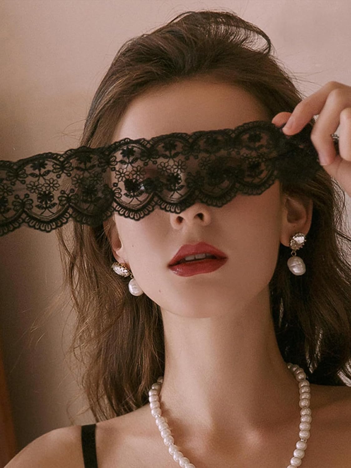 Mysterious Lace Masquerade Mask Sexy Blindfold Hollow Flower Lace Mask Valentine Gifts for Women