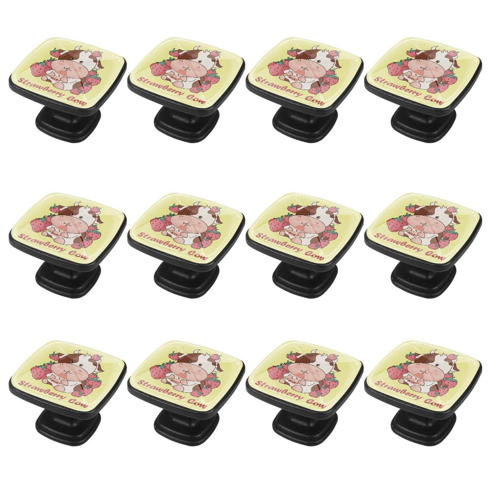 Boutons de commode motif vache et fraise pour créer un cocon d'enfance doux