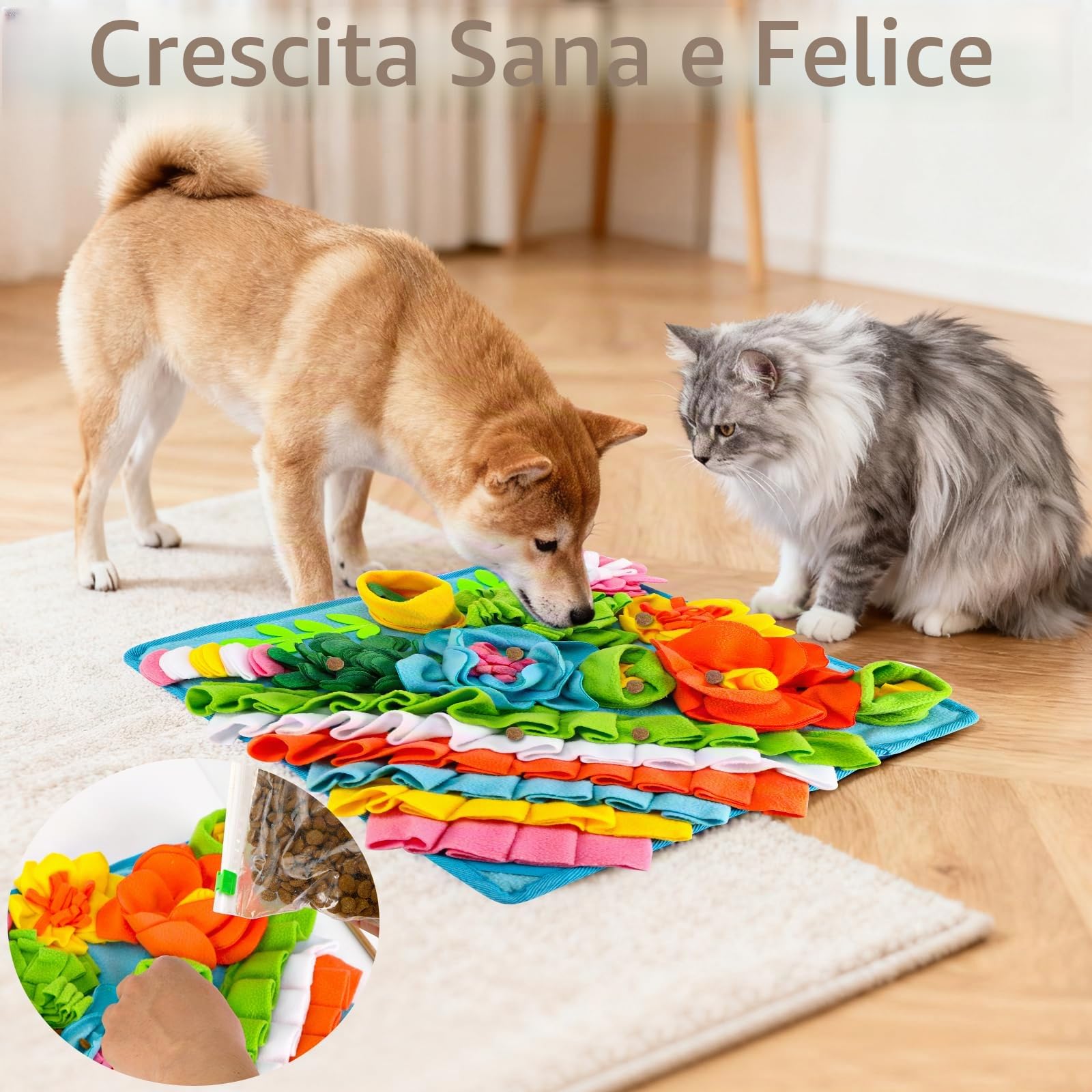 39 x 39 cm Tappeto Olfattivo Cane, Tappetino Olfattivo per Cani, Giochi Interattivi Per Addestramento Foraggiamento Di Animali Lavabile Antiscivolo per Cani, Gatti e Conigli