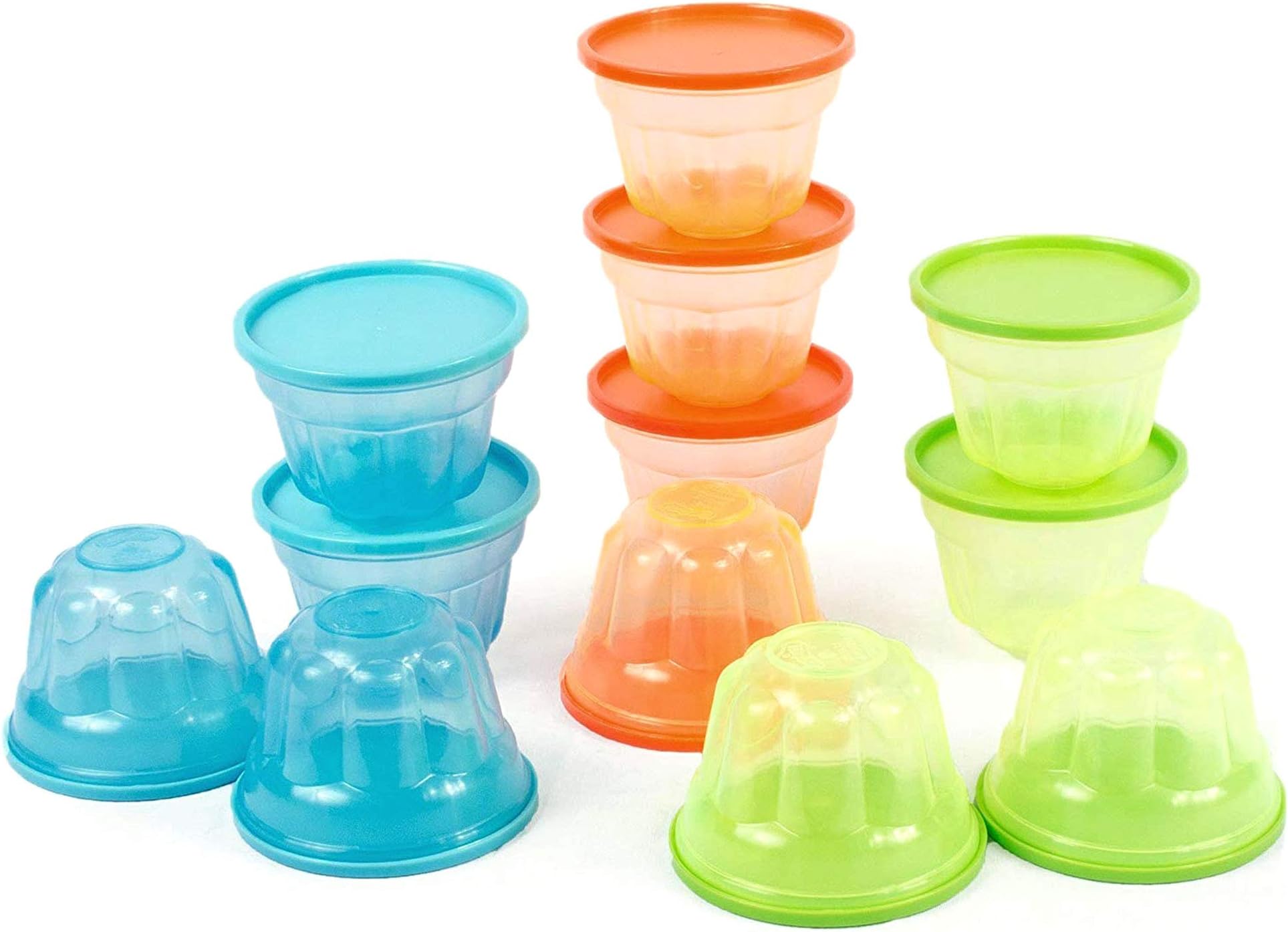 Mindable Small Lunch Box Plastic Food Containers for Kids, 12-pack 6 ounces, BPA-Free, with Lids - Good for Bento Boxes Meal Prep Portion Control Snacks Slime Protein Sauce - Stackable Freezer Safe