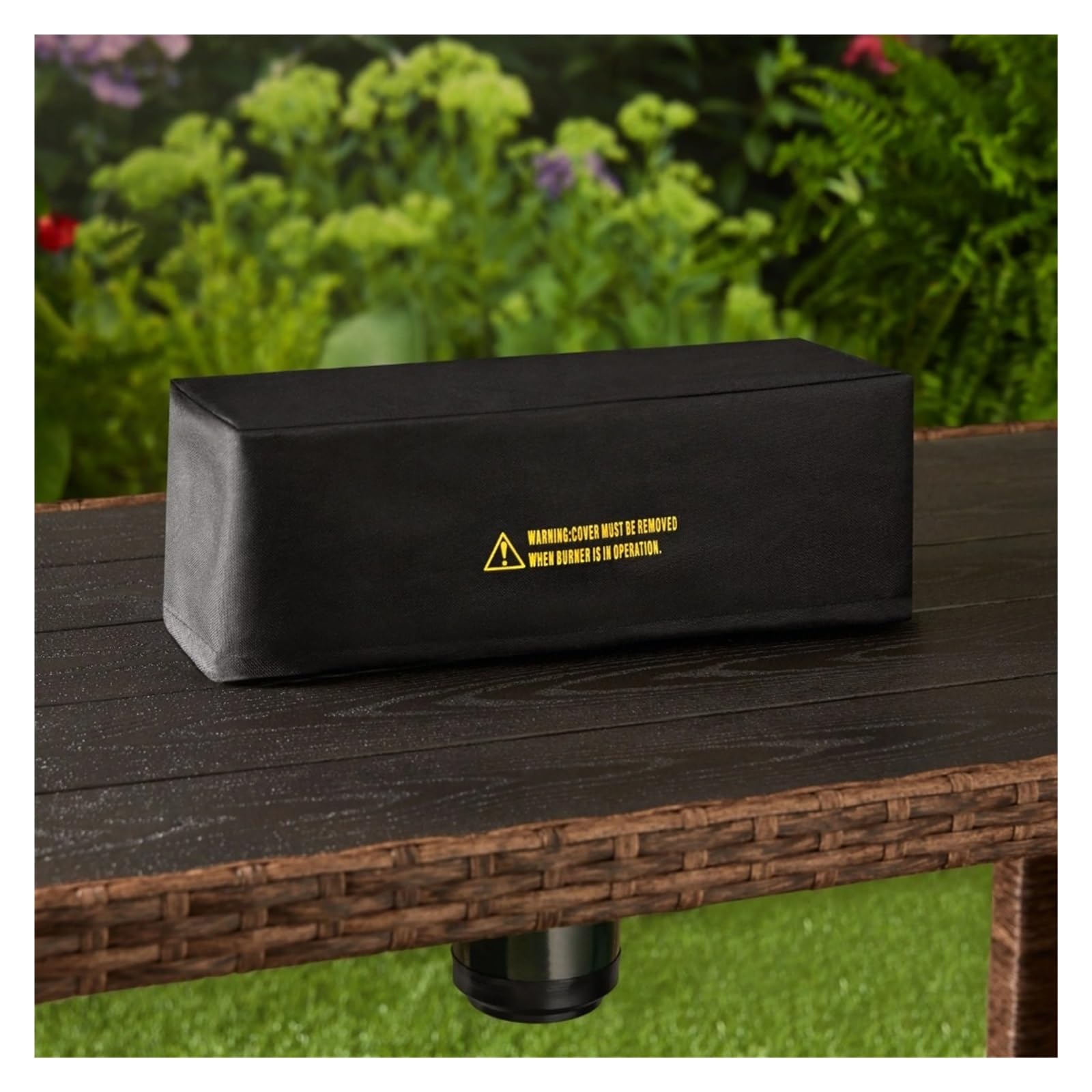 Fogata, Brasero de Gas Mesa Rectangular 14" Gris para Patio, jardín