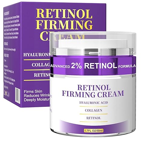 Retinol Cream for Face, Neck Creams for Tightening and Firming, Anti Aging Face Moisturizer for Face, Day & Night Moisturizing with Collagen, Hyaluronic Acid for Sagging Skin, Wrinkle, 1.7 Fl OZ