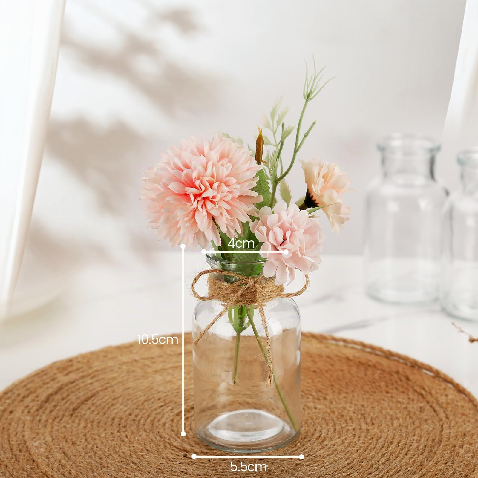 Lannvan 6 Mini Jarrones - Jarrones para Decoración de Mesa de Boda - Floreros Decorativos Modernos - Mini Jarrones de Mesa Decorativos Modernos - Aptos para Lavavajillas -130ML