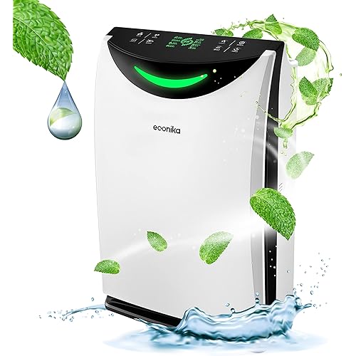4 in 1 Humidifier and Air Purifier in One Large Room – HEPA Air Purifier and Humidifier Combo with UV Light, Quiet for Bedroom and Living Room – Whole House Large Room Cleaner