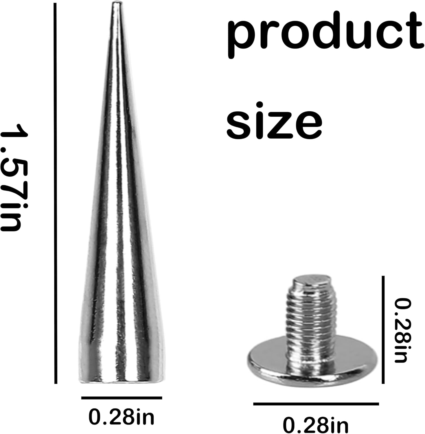 30PCS 40MM Spike Studs Leathercraft Rivets Studs and Spikes for Clothes & Crafts - Punk Style Screwback Rivets for Clothing Accessories & DIY Craft Projects