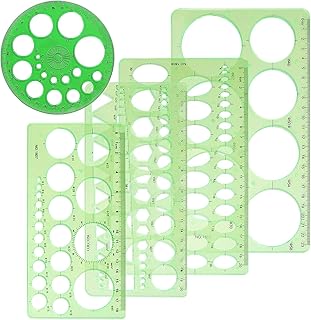 5PCS Geometric Template Rulers - Professional Drafting Rulers for Architecture & Engineering | Perfect for Arabic Calligraphy
