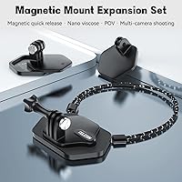 Vista 2 de TELESIN 360 - Soporte magnético en el pecho con correa para el cuello y base de adaptador de trípode de liberación rápida para GoPro 1211 10 9 8 7