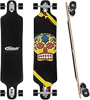 Nattork Complete Longboard Skateboard: 8-Ply Canadian Maple & Bamboo Deck, Drop-Through Trucks, ABEC-11 Bearings for Commuting, Carving, Downhill - Adults, Teens, Kids