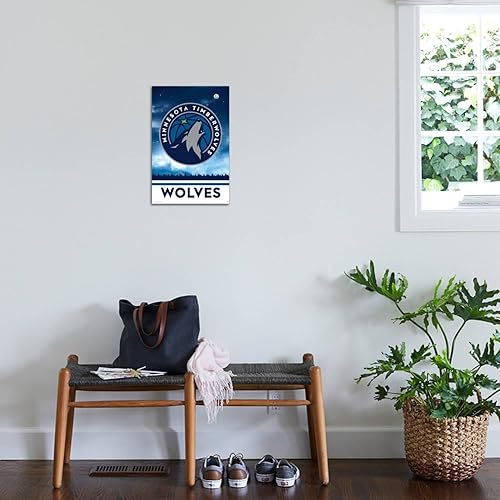 Miniatura 3 de Trends International NBA Minnesota Timberwolves - Póster de pared con logotipo 18, 14.72 x 22.37 pulgadas, lienzo estirado