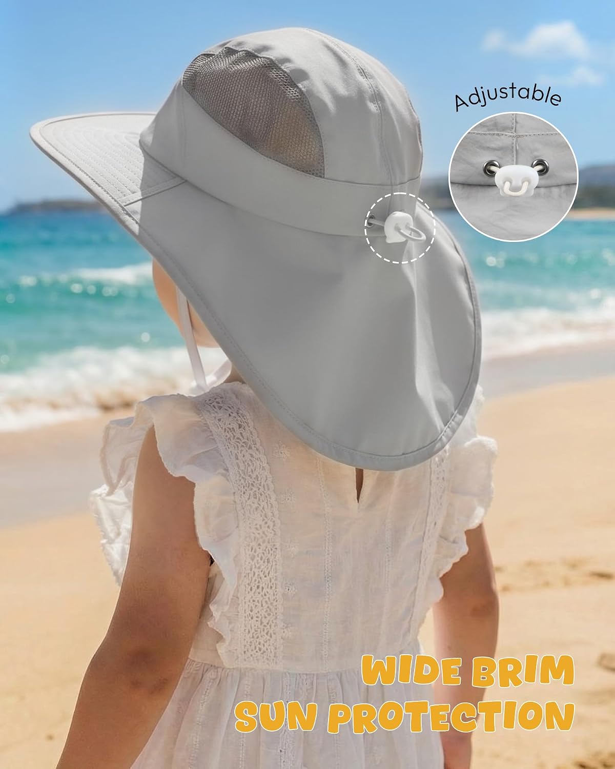 Toddler Baby Sun Hat Kids Sun Protection Summer Outdoor Sun Hats for Boys Girls Beach Fishing Hat Age 0-15 Years