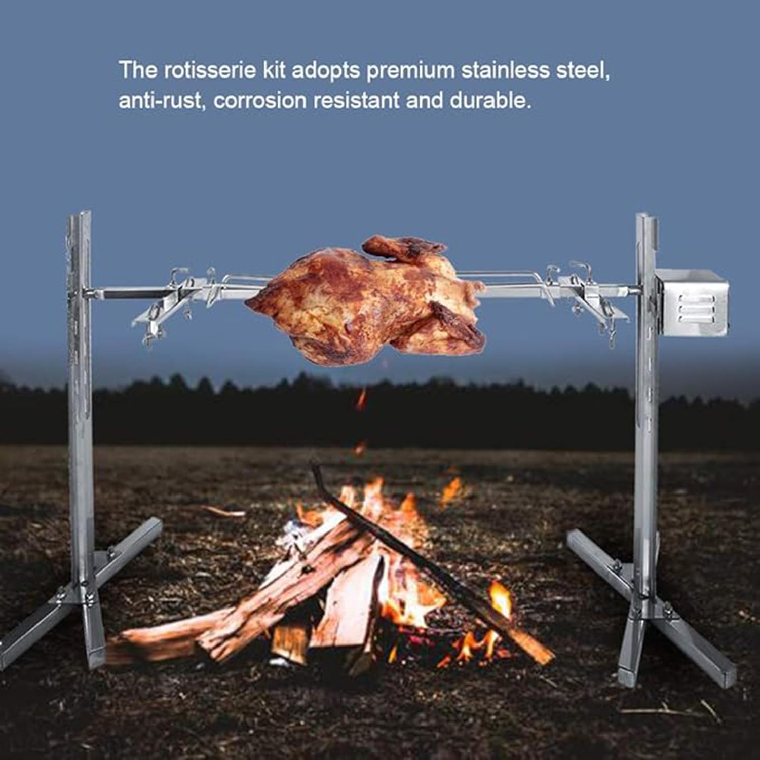Automatic Electric Barbecue Grill kit, Large Grill Barbecue Grill rotisserie Pole, Barbecue Grill kit, Automatic Barbecue Tool for Pig Barbecue Grill
